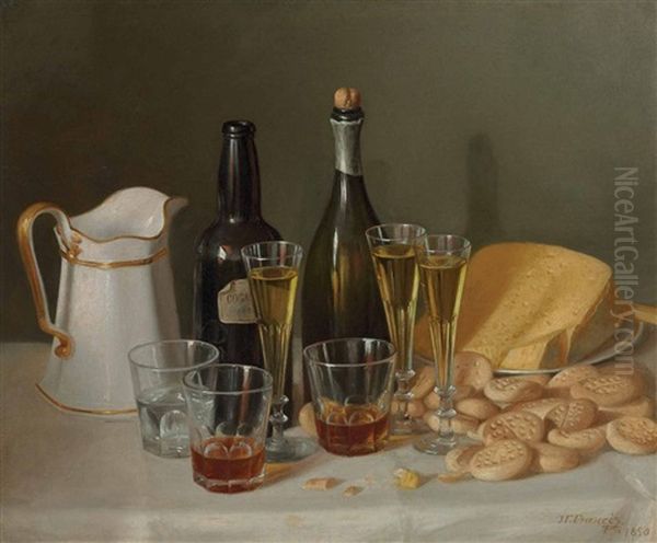 Still Life With Cheese And Wine - view 1