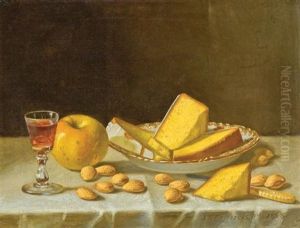 Still Life With Apple, Cake And Nuts