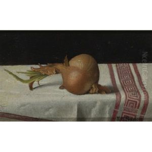 Onion On Tablecloth by John F. Francis