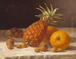 A Still Life With Pineapple, Oranges, And Nuts by John F. Francis