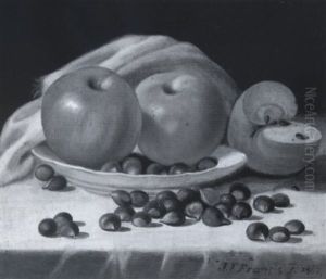 Still Life Of Apples And Chestnuts by John F. Francis