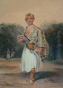 Personnage En Costume Souliote, Portrait Presume Du Comte Demetrius Palatiano by Jules Robert Auguste