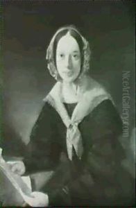 Portrait Of A Woman Holding A Letter by John F. Francis