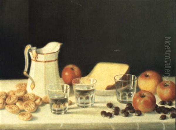 Still Life With Cheese, Chestnuts And Crackers - view 1