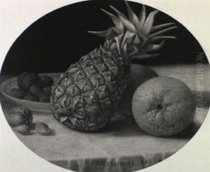 Still Life With Pineapple, Oranges And Nuts by John F. Francis
