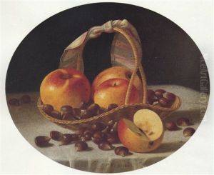 Still Life With Basket Of Apples And Nuts by John F. Francis