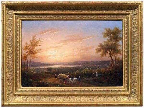 Weite Flusslandschaft Bei Sonnenuntergang - view 1