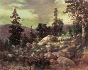 Pines In A Mountain Setting