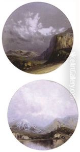 Paisajes Montanosos Con Nubes - Landscapes With Mountains And Clouds (2 Works) by S. M. Franciscovich