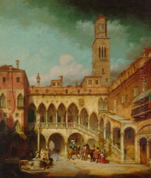 Departing From A North Italian Square - view 1