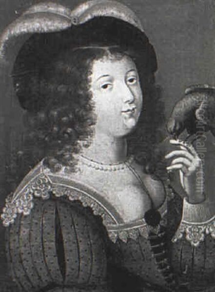 Portrait Of A Noblewoman Holding A Bird - view 1