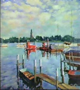 Bootsstege Auf Der Havel Bei Potsdam by Philipp Franck