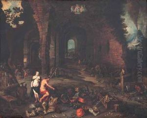 La Fragua De Vulcano by Frans Francken III
