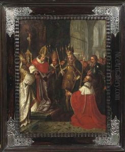 Charles V Is Shown The Holy Robe In Aachen by Frans Francken III