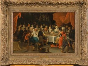 Festin A La Cour Du Roi Assuerus Et De La Reine Esther by Frans Francken III