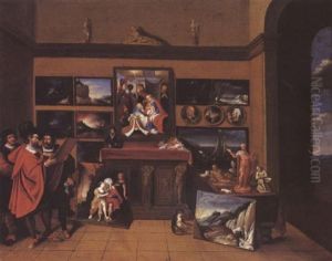 Reunion D'amateurs Dans Un Cabinet De Peinture by Frans Francken III