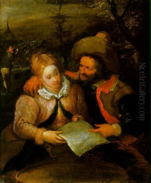 A Peasant Couple Reading A Letter - view 1