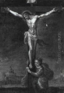 The Crucifixion With The Magdalen At The Foot Of The Cross by Frans Francken III