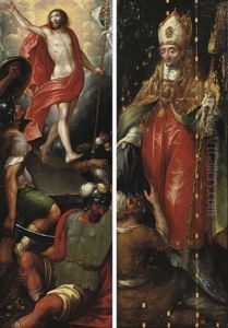 The Resurrection Of Christ (+ Saint Martin, Verso) by Ambrosius Francken