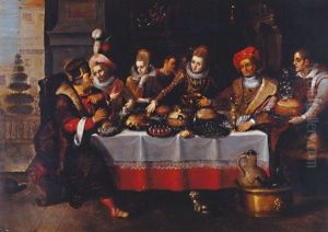 Scene De Banquet by Ambrosius Francken