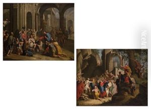Jesus Bei Der Krankenheilung (+ Die Auferweckung Des Lazarus; 2 Works) by Frans Francken the Elder
