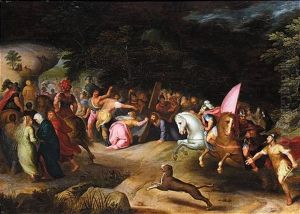 Saint Veronica Holding Out Her Veil To Christ On The Road To Calvary by Frans Francken the Elder