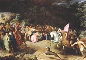 The Road To Calvary With Saint Veronica Wiping Christ's Head With Her Veil by Frans Francken the Elder