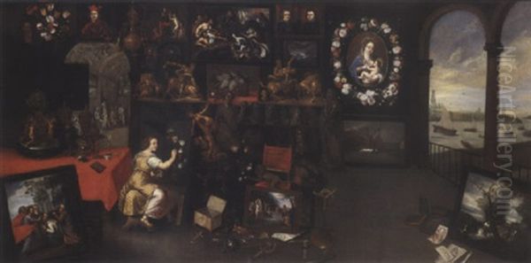 Peintre Dans Un Cabinet D'amateur Ou Allegorie De La Peinture - view 1