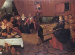 Scene De Concert by Hieronymus I Francken