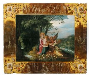 Maria Mit Kind Und Zwei Engeln (collab. W/studio Of Abraham Govaer)