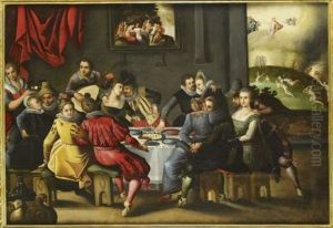 Scene De Banquet by Ambrosius Francken the Younger