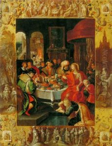 Christ In The House Of Simon With Scenes From The Life Of Christ