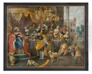 The Feast Of Esther (two Works + 5 Others; Total 7 Works) by Frans Francken the Younger