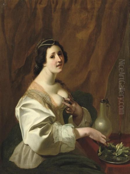 A Woman Seated By A Table With A Plate Of Artichokes - view 1