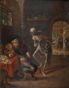 An Allegory Of Death Playing The Fiddle by Frans Francken the Younger