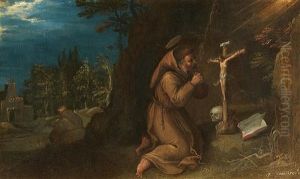 Saint Francis At Prayer by Frans Francken the Younger