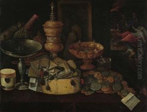 Stilleben Mit Munzen Und Ars Moriendi by Hieronymus Francken the Younger