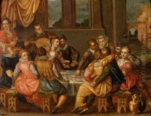 Vornehme Gesellschaft Bei Tisch by Hieronymus Francken the Younger