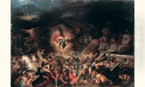 Scene De Bataille Avec Saint Michel