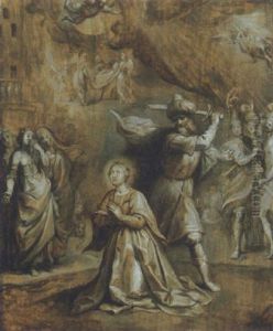 Die Enthauptung Der Heiligen Barbara Durch Ihren Vater by Hieronymus Francken the Younger