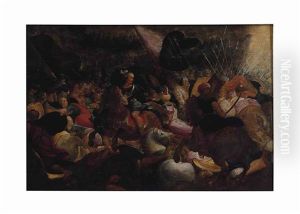 A Battle Scene by Hieronymus I Francken