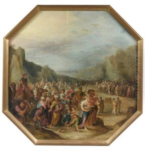 Les Hebreux En Marche Vers La Terre Promise, Ou Le Passage Du Jourdain Avec L'arche D'alliance