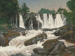 Waterfalls In Central Africa by Rudolf Francke-Nautschuetz