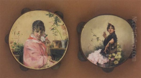 A Portrait Of A Lady Holding A Rose - view 1