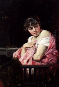 Portrait Of A Girl by Luis (Lluis) Franco Salinas