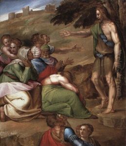 Saint John The Baptist Preaching by Battista Franco