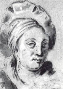 Head Of A Man Wearing A Hat by Giacomo Franco