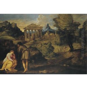 Landscape With Figures, Possibly The Journey To Bethlehem Landscape With Figures, Possibly The Journey To Bethlehem