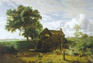 Landschap Met Watermolen by Joseph Charles Francois