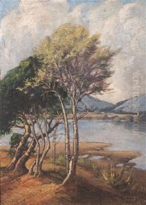 Trees By A River by Leo Francois